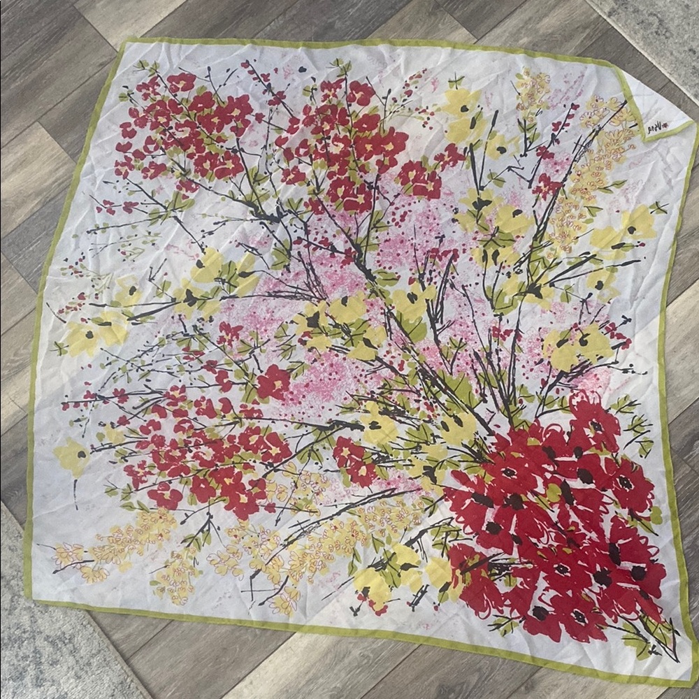 Floral Print Square Scarf